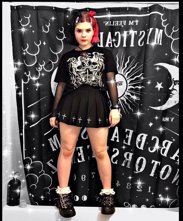 Dark Embroidered Skirt KF90169