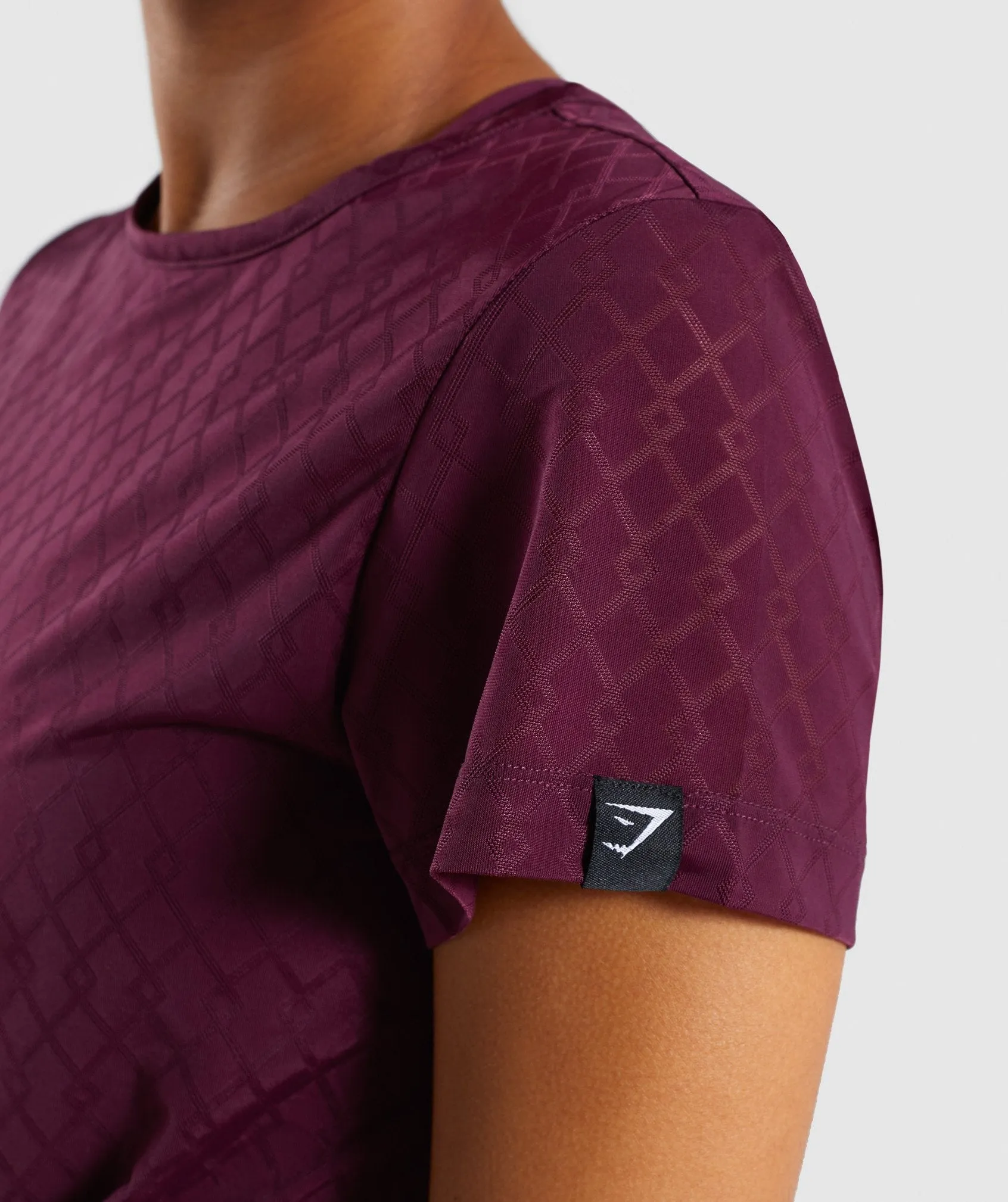 Gymshark Geo Mesh Two In One Top - Dark Ruby